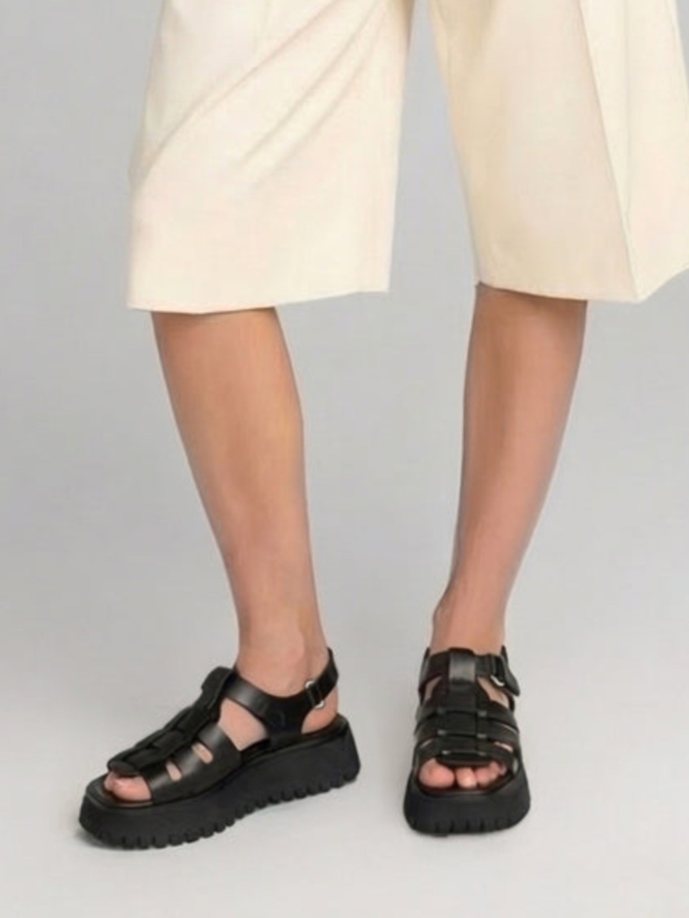 Labucq Boomer Black Woven Leather Fisherman Sandals, Sz 36, 5.5/6US NWOB